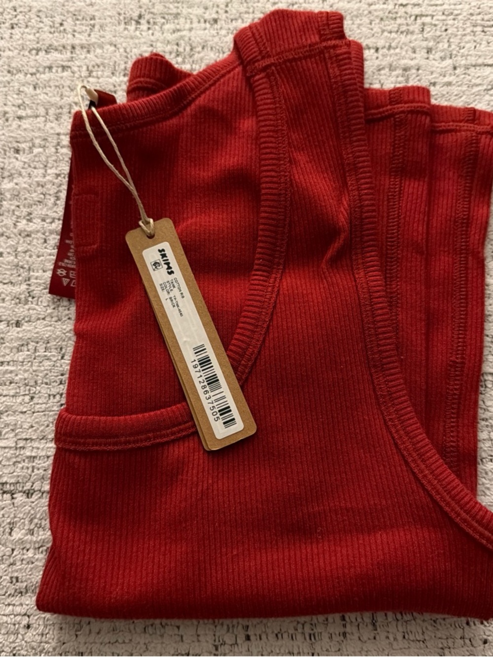 SKIMS Brick Ribbed Cotton Tank